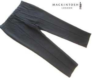 美品日本製!!マッキントッシュ フィロソフィー MACKINTOSH PHILOSOPHY*英国製生地 ヘリンボーン織り柄ウールスラックス・パンツ 44 XL 黒