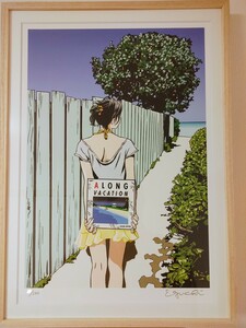 正規品 江口寿史 版画 A LONG VACATION 直筆サイン付 ジクレー プリント 複製画　大瀧詠一 ロングバケーション 村上隆