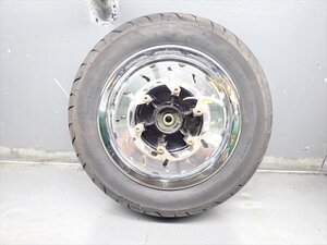 βEJ24-3 ヤマハ マジェスティ250C/2 SG03J (H17年式) メッキ フロントホイール 振れ・リム打ち無し！タイヤ付き 8分山残！