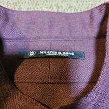 新品 23AW MAATEE&SONS Wool Saxsony Band Collar Shirts size 2《マーティーアンドサンズ》バンドカラーシャツ BORDEAUX_画像7