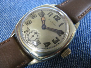 1918年製 WALTHAM ウォルサム 14K金無垢 クッションケース 31mm アメリカンウォッチ アンティーク手巻腕時計 稼働美品 注油済み