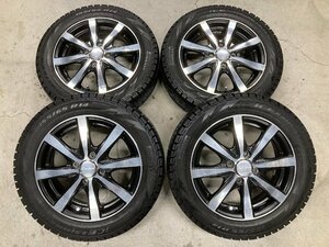 □5215 スタッドレス 2019年製 バリ山 155/65R14 EuroSport ワゴンR タント ムーヴ N-BOX 等 14インチ 4.5J +45 4穴 100 アルミホイール