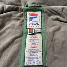 美品 雰囲気物群 FILA フィラ マウンテンパーカー ブルゾン スノボージャケット メンズ L 2way 緑 グリーン 90s 80s スポーツ_画像6