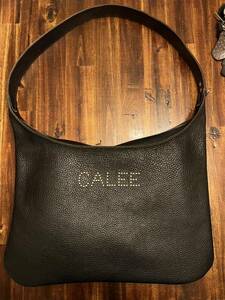 calee LEATHER STUDS BODY BAG キャリー高級レザー黒 ショルダーバッグ ロゴスタッズ、RATS.cootie.ポークチョップ、チャレンジャー