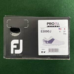 フットジョイ FootJoy 27.0cm メンズ ゴルフシューズ PRO/SL CARBON ボア ホワイト/ネイビー 53090