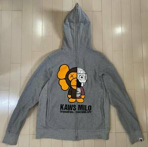 original fake × kaws milo パーカー Lサイズ a bathing ape BAPE full zip hoodie カウズ マイロ エイプ ベイプ アベイシングエイプ 