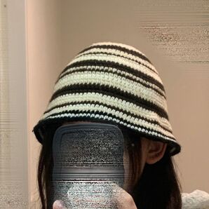 バケットハット クロシェハット ニットキャップ ニット帽 クロシェ ハンドメイド 日焼け対策 コットン 韓国ファッション ビーニー