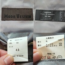 魅惑のチャコールグレー! チェルッティmoda vestito イタリア生地 スーツ セットアップ メンズ 48 L ストライプ ビジネス プレステージ_画像9