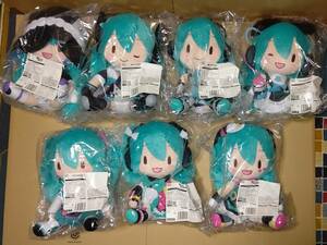 新品未開封タグ付き 初音ミク マジカルミライ 2013～2019 ふわふわぬいぐるみ (L) 7体セット 三月八日氏デザイン 全高約30㎝ SEGA