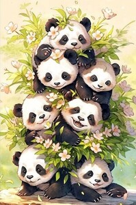  Cross стежок Panda ... Cross стежок комплект вышивка комплект рукоделие новый товар интерьер ручная работа 11ct хлопок нить 