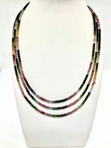 [ new goods ] multicolor tourmaline three ream necklace * natural stone * health *10 month. birthstone * electric stone * color stone *bai color 