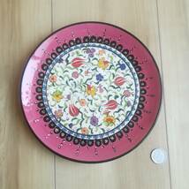 ハンドメイド　トルコ陶器　キュタフヤ　イスタンブール　花柄　飾り皿　可愛い花柄　おしゃれ_画像1