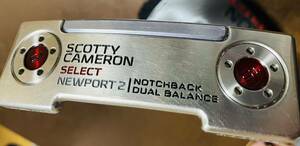 SCOTTY CAMERON スコッティキャメロン セレクトニューポート2 NEWPORT Ⅱ ノッチバックデュアルバランス37インチ中尺ヘッドカバー付