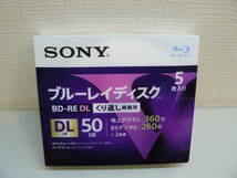 28648●SONY ソニー　ブルーレイディスク 50GB 5枚入り くり返し録画用「BD-RE DL] 型番：5BNE2VLPS2　未開封未使用品_画像1