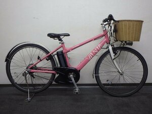 中古電動アシスト自転車 １円売切り!! 機関良好 ヤマハ　PAS VIENTA　8速 【大阪・兵庫・京都・奈良】は送料2500円でお届け!!