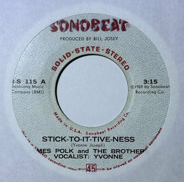 James Polk And The Brothers 「Stick-To-It-Tive-Ness / The Robot」 funk45 soul45 deep funk 7インチ