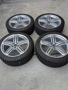 美品 溝あり室内保管【ブリヂストンBRIDGESTONE VRX 255/40R19 100Q】19インチ 8.5J+36 PCD112-5H アウディ 8U RSQ3