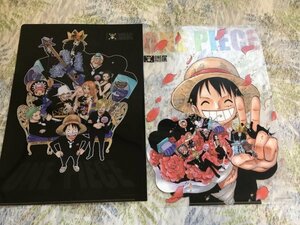 d249クリアファイル　ワンピース 尾田栄一郎 ONEPIECE展　限定 2枚セット　 ルフィ ゾロ サンジ　ナミ　ウソップ　チョッパー