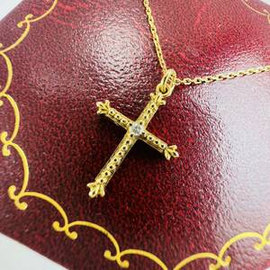  Ahkah k Leo Cross necklace K18