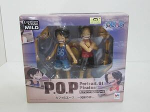 ワンピース P.O.P ルフィ＆エース 兄弟の絆 POP ポートレート・オブ・パイレーツ フィギュア メガハウス MegaHouse 中古