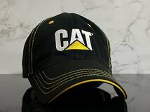 【未使用品】44A★Caterpillar CAT キャタピラー キャップ 帽子 CAP クールなブラックコットン素材に機械柄の刺繍デザイン《FREEサイズ》_画像2