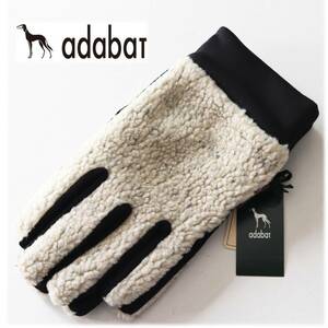 《adabat アダバット》新品 異素材組み合わせ バイカラー ニット手袋 グローブ プレゼントにも 25cm A8937