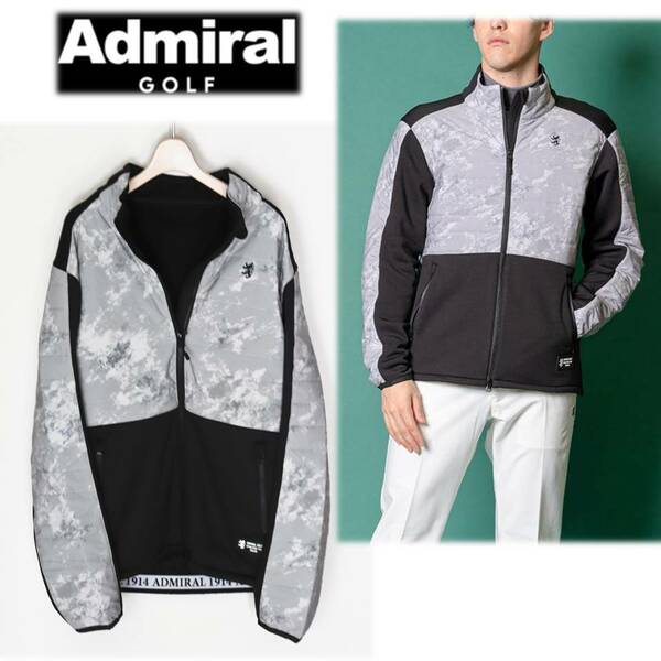 《Admiral Golf アドミラル ゴルフ》新品 定価33,000円 秋冬 ゴルフウェア 異素材切替 ストレッチ 中綿ジャケット ブルゾン LL A9013