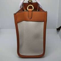 ★コーチ★COACH★ レディース用 ウィズパッチ ホワイト＆ライトブラウン レザー 2way スナップボタン開閉式 新品未使用_画像6