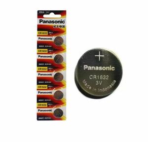 【送料無料】CR1632 5個 Panasonic リチウム電池 コイン電池 ボタン電池 スマートキー リモートキー