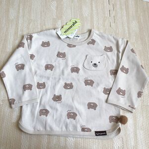 新品　長袖Tシャツ　100 新品　くま総柄　ミモランド 長袖 シャツ 女の子 ロンT こども服