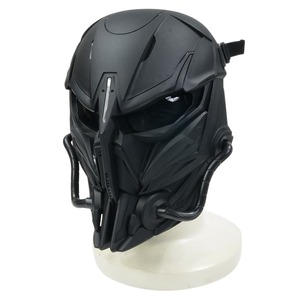 WOSPORT フェイスマスク 樹脂製 エイリアンパニッシャー [ ブラック ] サバゲ―装備 サバイバルゲーム ゴムベルト