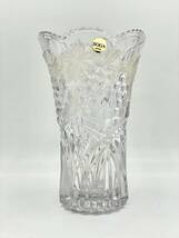 １円スタート 花瓶 クリスタルガラス SOGA JAPAN 硝子花瓶 フラワーベース 花器 花生 置物 ブドウ 葡萄 インテリア オブジェ_画像1