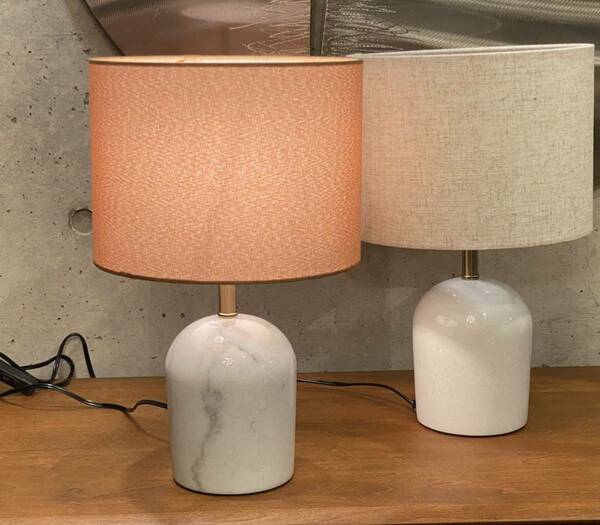 Table lamp marble×brown shede 025(検,ミッドセンチュリー,イームズ,ビンテージ,50's,60's,北欧,ウッドランプ,ファブリックシェード,ACME