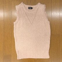 ●CK Calvin Klein カルバンクライン ニット アンサンブル M ピンクベージュ カットソー ジップアップ ジャケット 国内正規品 レディース_画像7