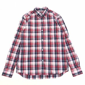 BEAMS ビームス MEDIUM FIT チェック柄 B.D. シャツ M 赤系 マルチカラー 長袖 日本製 国内正規品 メンズ 紳士