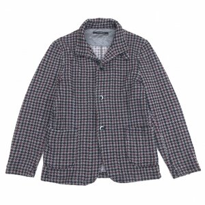 ●INTERMEZZO インターメッツォ 厚手 ニット ジャケット LL 千鳥柄 長袖 羽織り 特大 大きいサイズ 2L XL 国内正規品 メンズ 紳士