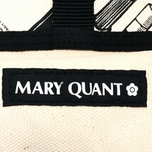 美品 MARY QUANT LONDON マリークワント ロゴプリント キャンバス トートバッグ 総柄 アイボリー ショルダーバッグ 日本製 マリクワ_画像4