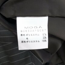 MOGA モガ ウールブレンド ストライプ タイトスカート 15(2XL) w82 チャコールグレー 日本製 ミディ丈 3L ゆったり 大きい レディース_画像6