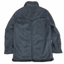 ◆美品 KANSAI JEANS カンサイジーンズ 裏ボア エコムートン コート M 黒 ブラック フェイクムートン ランチコート 国内正規品 山本寛斎_画像2