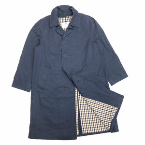 ◆英国製 70～80's Aquascutum アクアスキュータム 名作 Aqua5 コットンギャバジン バルカラーコート SHORT40(L相当) ヴィンテージ 古着