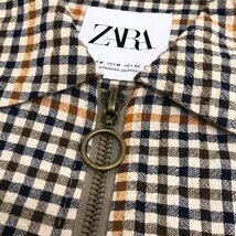 ●ZARA ザラ ギンガムチェック リングジップ ジャケット 40(JP:L相当) ベージュ系 長袖 ブルゾン 国内正規品 メンズ 紳士_画像5