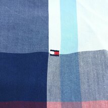 TOMMY HILFIGER トミーヒルフィガー ロゴ刺繍 ストレッチ チェック シャツ XL 青系 ブルー系 2L LL 特大 大きいサイズ 長袖 メンズ 紳士_画像4