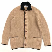◆伊製 GIVENCHY ジバンシー 木製ボタン ニット ジャケット XL相当 キャメル セーター カーディガン イタリア製 メンズ 紳士_画像1