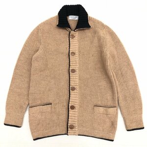 ◆伊製 GIVENCHY ジバンシー 木製ボタン ニット ジャケット XL相当 キャメル セーター カーディガン イタリア製 メンズ 紳士