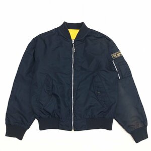 ◆POLO JEANS COMPANY ポロジーンズカンパニー 2WAY リバーシブル MA-1 フライトジャケット M 濃紺×黄色 ラルフローレン ミリタリー