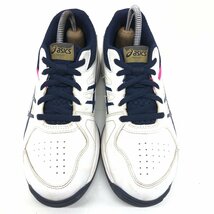 ●ASICS アシックス コートスライドOC オムニ・クレーコート兼用 テニスシューズ 23cm 白×紺 ホワイト ネイビー 部活 レディース 女性用_画像2