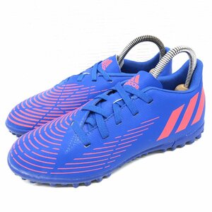 ●美品 adidas アディダス プレデターエッジ4TF J ターフコート用 トレーニングシューズ 22cm 青 サッカー フットサル 屋外用 キッズ