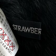 ●美品 STRAWBERRY FIELDS ストロベリーフィールズ ラビットファー ボレロ F 黒 ブラック 半袖 羽織り カーディガン リアルファー 女性用_画像3