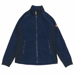 ●AIGLE エーグル ロゴワッペン フルジップ 裏起毛 スウェット フリース ジャケット 38(M) 濃紺 ネイビー トレーナー レディース 女性用