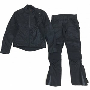 ◆美品 WORKMAN ワークマン CORDURA EURO ライディングジャケット パンツ 上下セットアップ M/S 黒 ライダース 革ジャン 革パン バイク